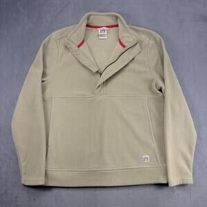 Avalanche 1/4 Zip Fleece Sweater Men's Small Khaki Long Sleeve Waffle Knit Soft